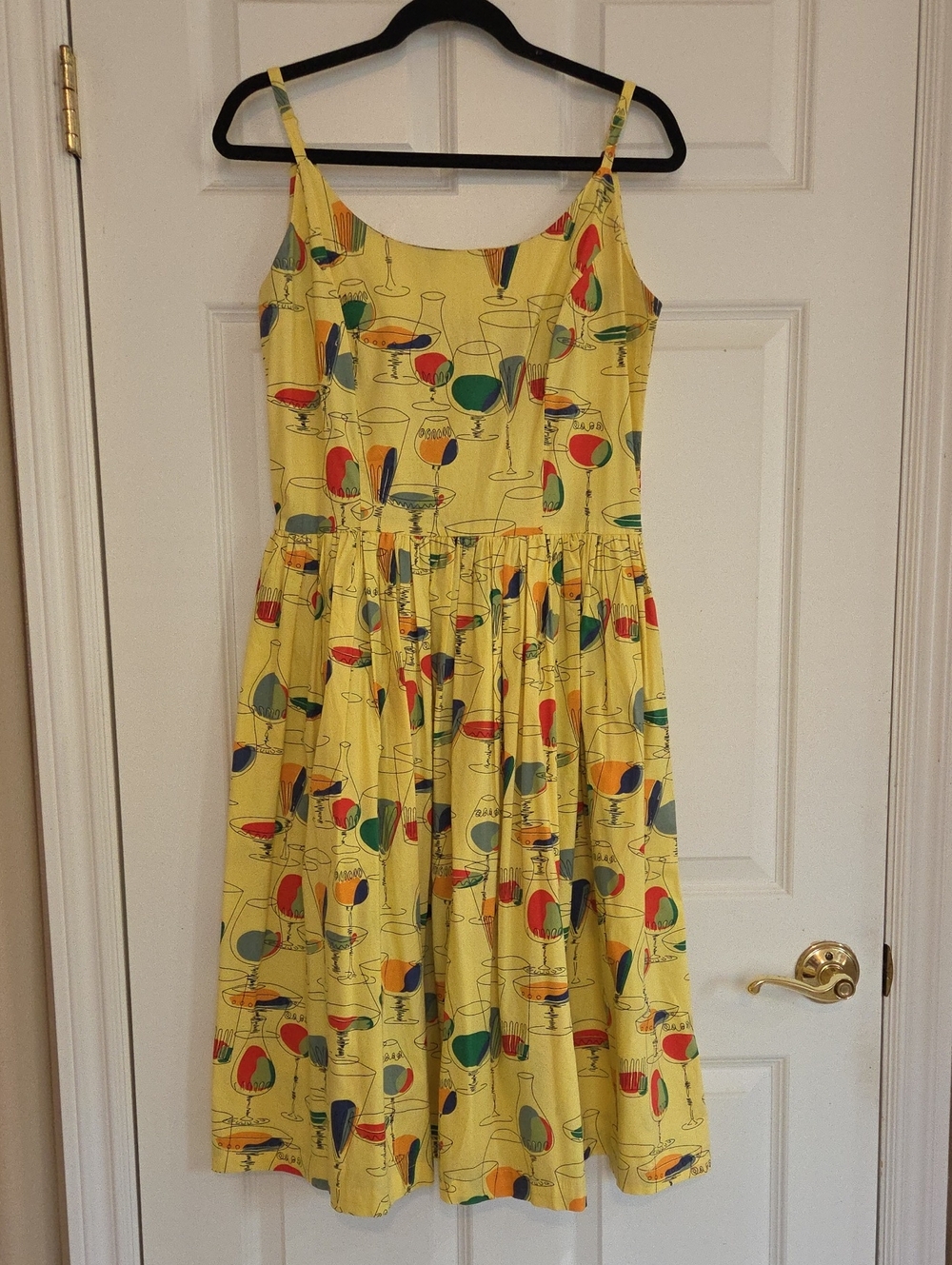 Yellow Cocktail Print Sundress
